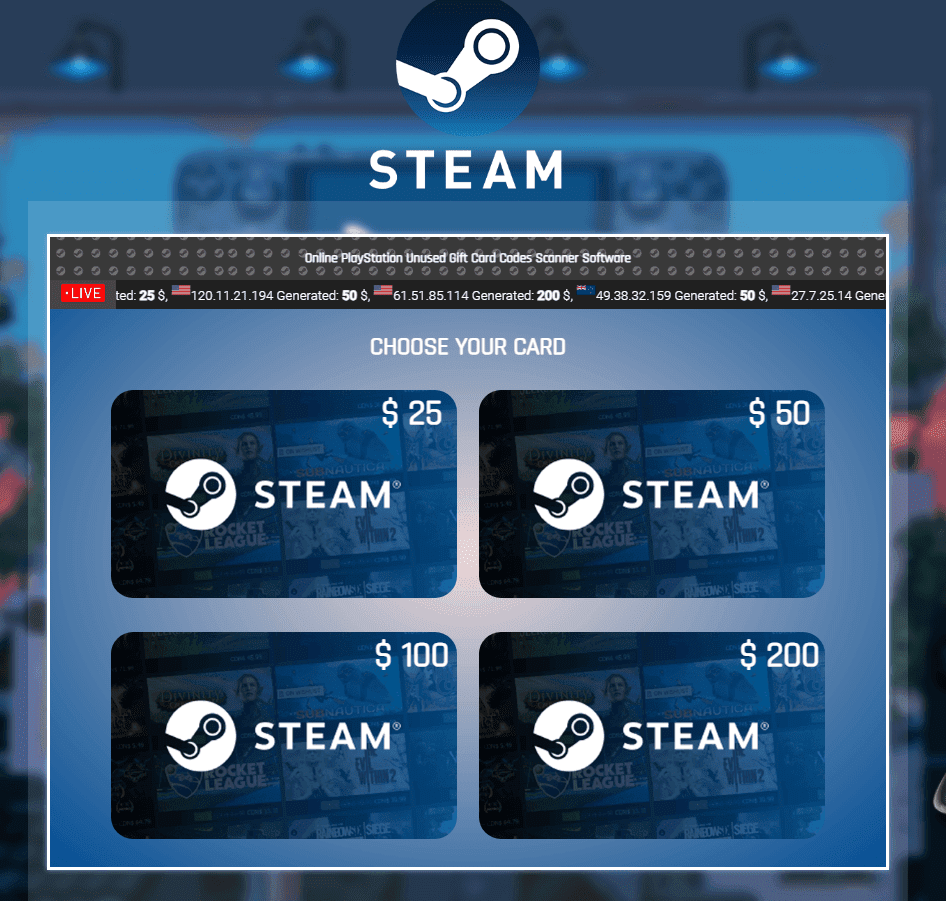 Steam Gift Card Code Generator 2025